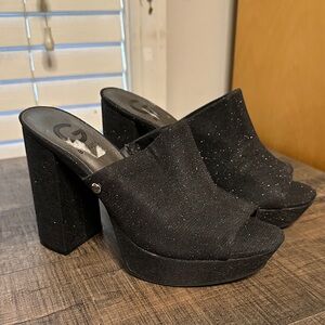 G by Guess Black Sparkle Mules